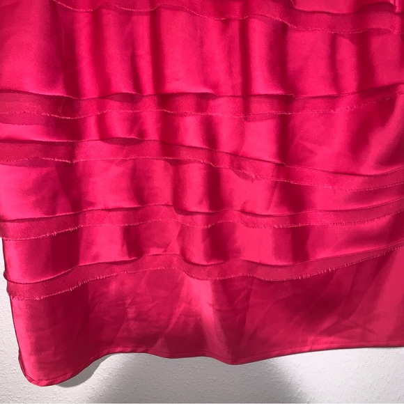 Christopher & Banks Petite XL Ruffle Look Fuchsia Pink Blouse - Picture 4 of 9